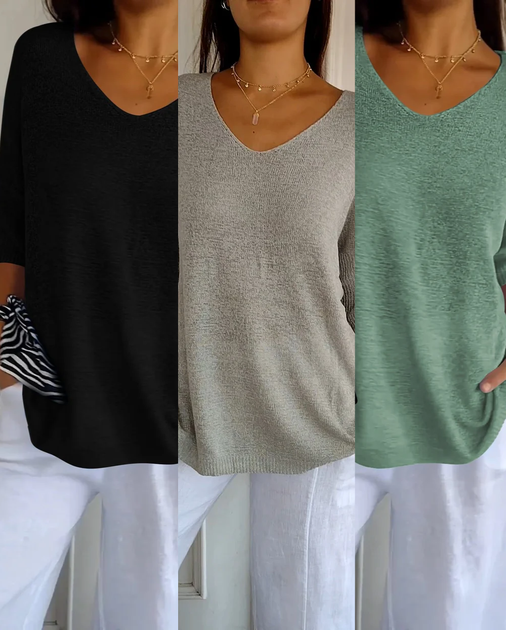 Kit 3 Blusas Luna® em Malha Leve – Imperdível 🔥